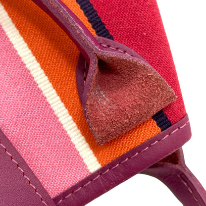 Longchamp Stripe Tote Bag Canvas Ladies [Used]