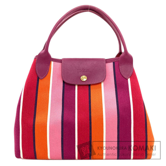 Longchamp Stripe Tote Bag Canvas Ladies [Used]