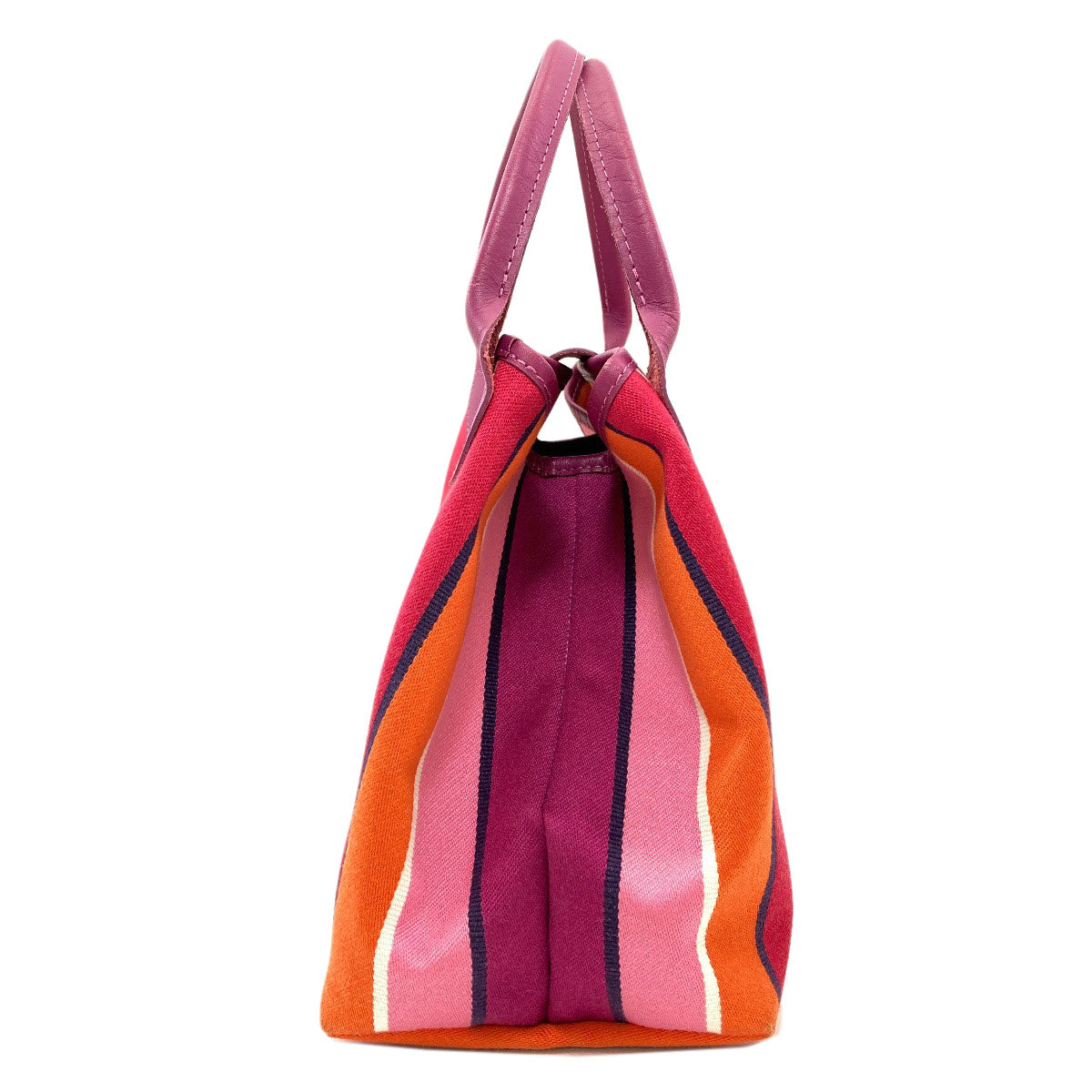 Longchamp Stripe Tote Bag Canvas Ladies [Used]