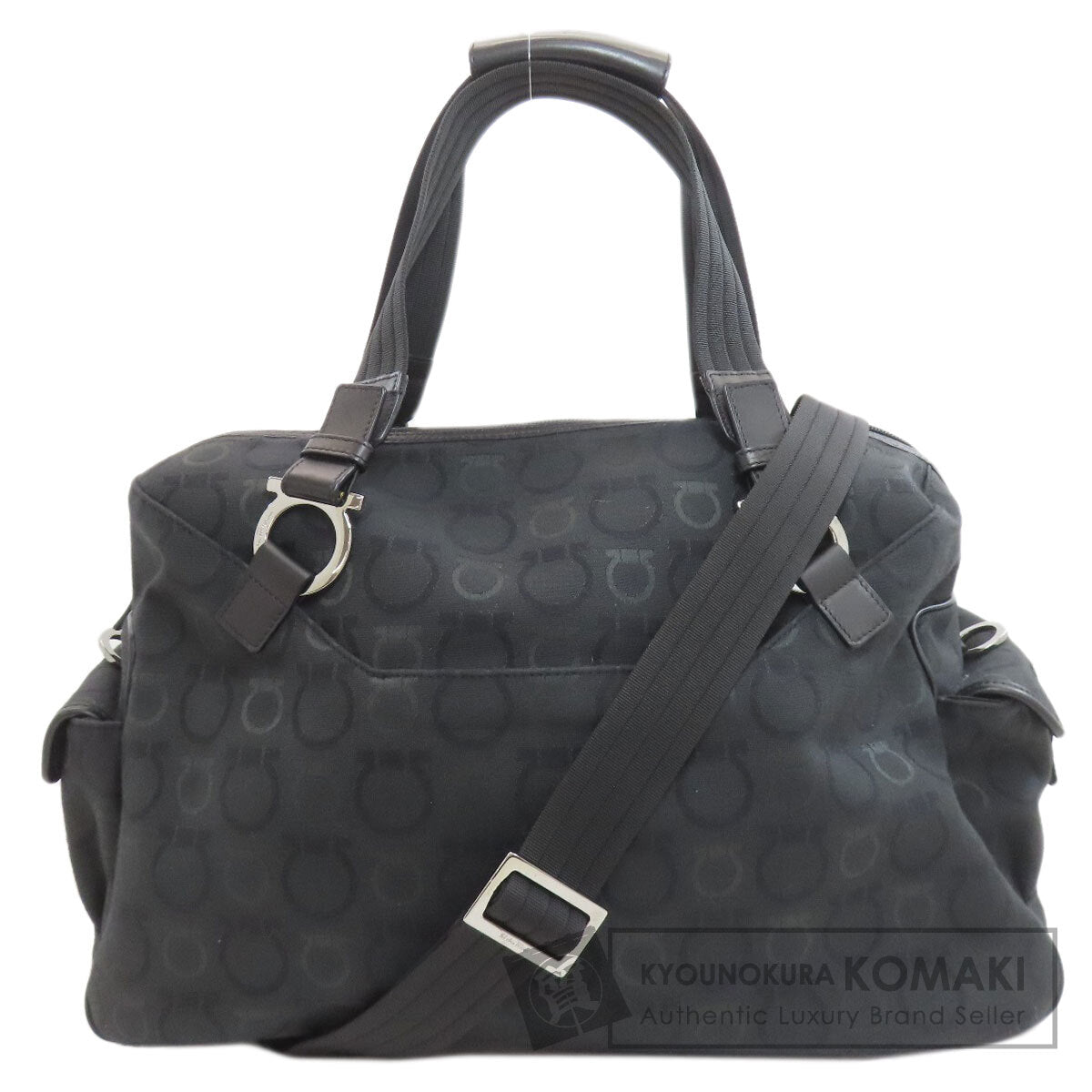 Salvatore Ferragamo GanciniHardware motif 2WAY Boston bag Canvas Ladies [Used]