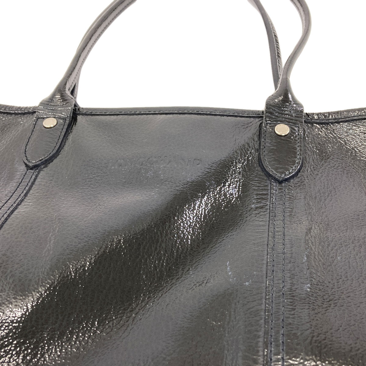 Longchamp logo Tote Bag Patent leather Ladies [Used]