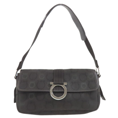 Salvatore Ferragamo one belt GanciniHardware Shoulder Bag Canvas Ladies [Used]