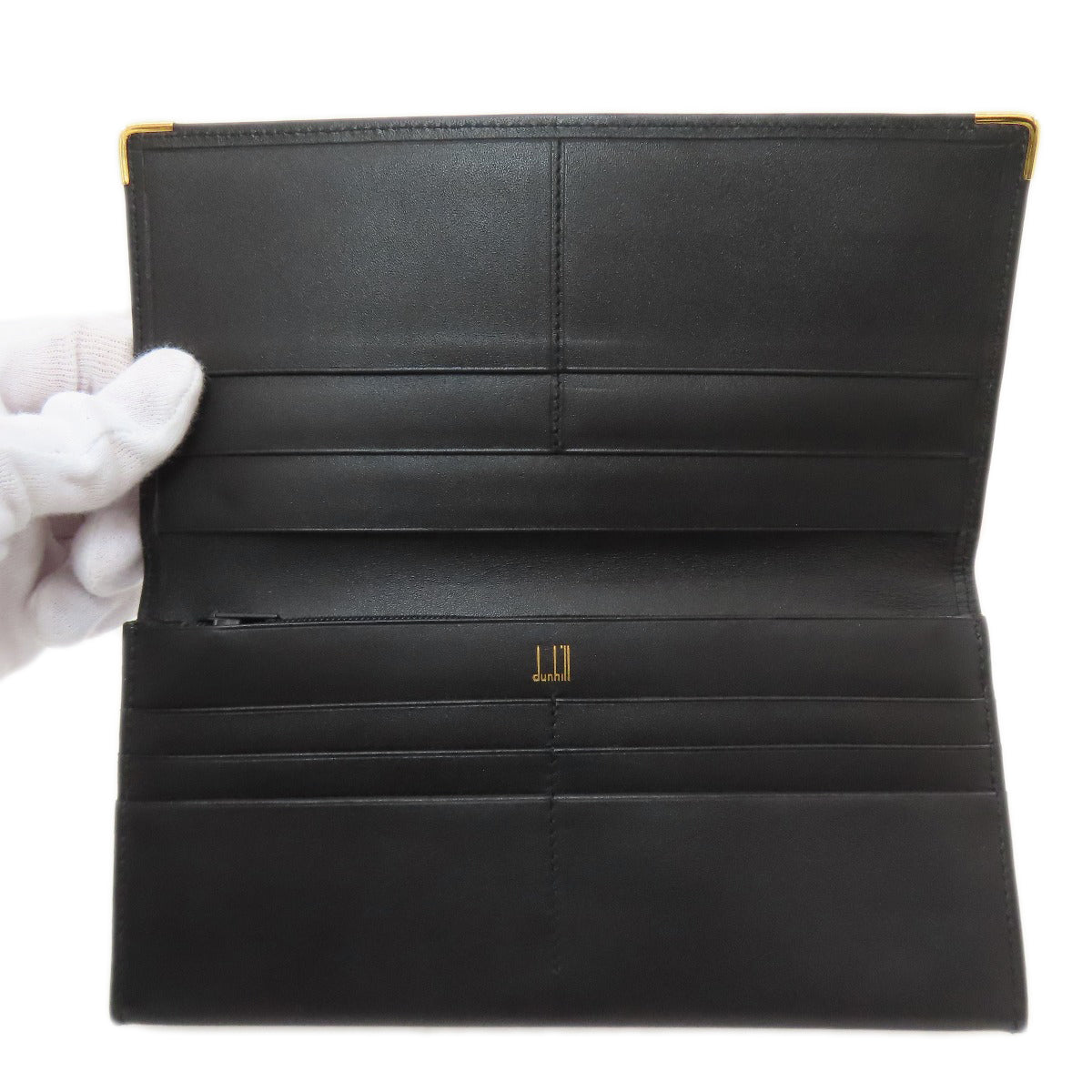 Dunhill logo Long wallet (with coin pocket) Leather mens [Used]