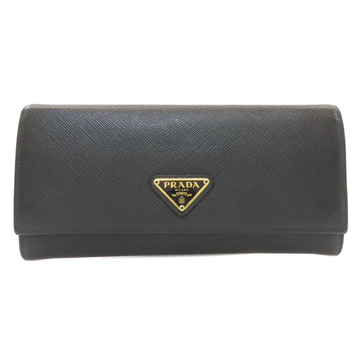 PRADA Logo Hardware Long wallet (with coin pocket) Safiano Ladies [Used]