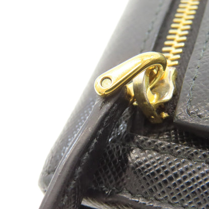 PRADA Logo Hardware Long wallet (with coin pocket) Safiano Ladies [Used]