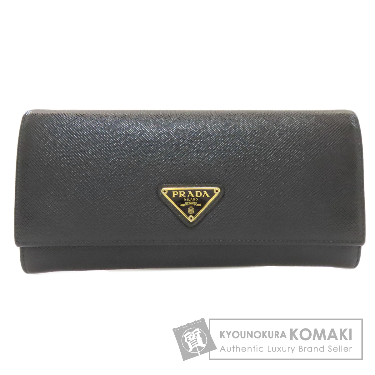 PRADA Logo Hardware Long wallet (with coin pocket) Safiano Ladies [Used]