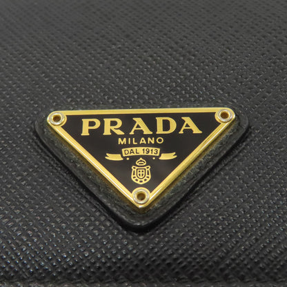 PRADA Logo Hardware Long wallet (with coin pocket) Safiano Ladies [Used]