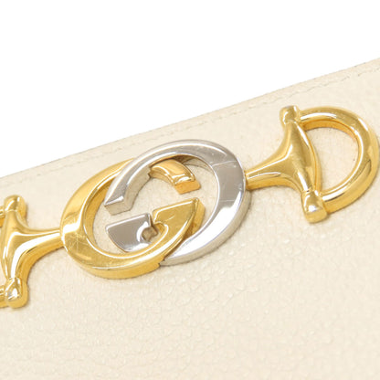 GUCCI 570661 Zumi Long wallet (with coin pocket) Leather Ladies [Used]
