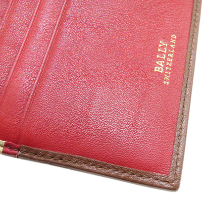 BALLY Barry Stripe Bifold Wallet with Coin Pocket Leather Ladies [Used]