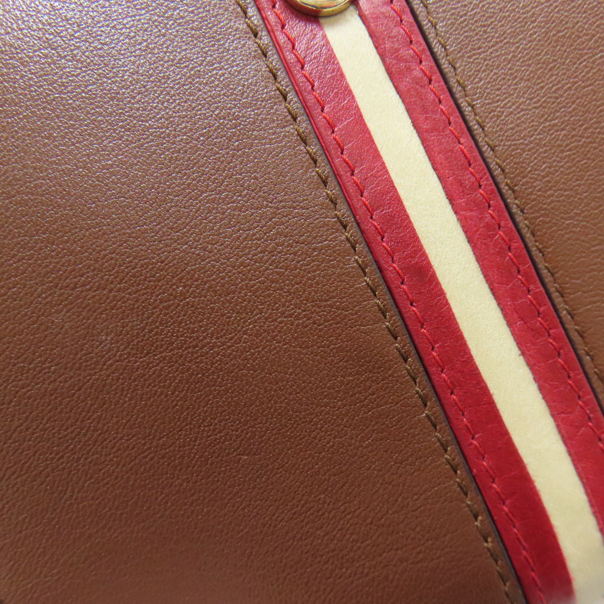 BALLY Barry Stripe Bifold Wallet with Coin Pocket Leather Ladies [Used]