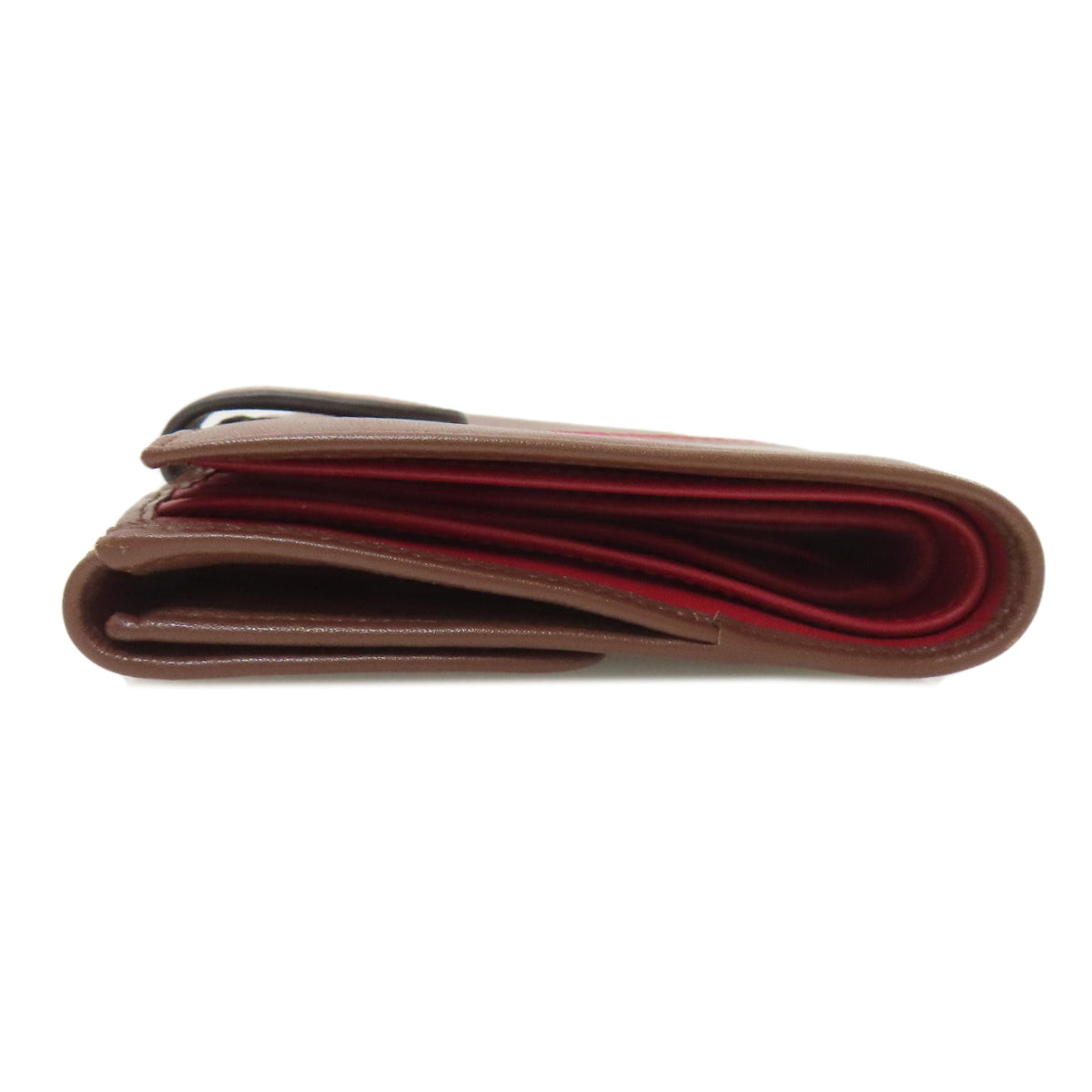 BALLY Barry Stripe Bifold Wallet with Coin Pocket Leather Ladies [Used]