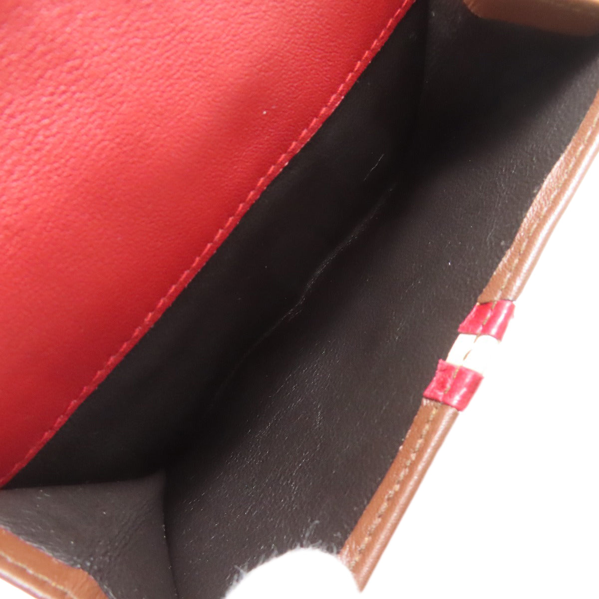 BALLY Barry Stripe Bifold Wallet with Coin Pocket Leather Ladies [Used]