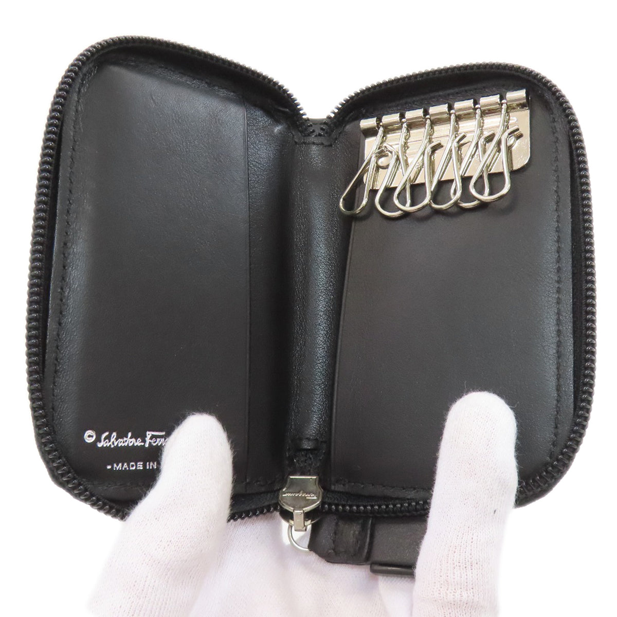 Salvatore Ferragamo logo key holder Calf Ladies [Used]
