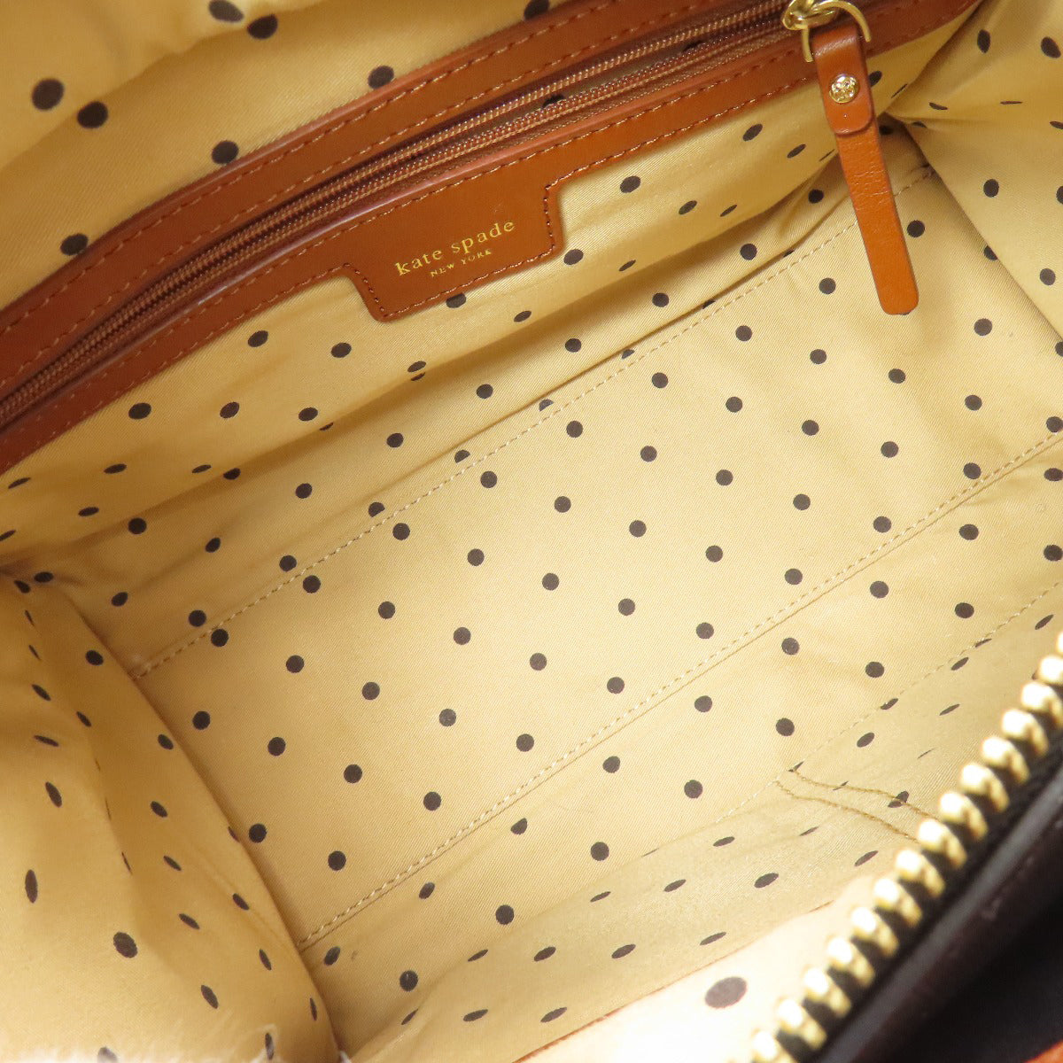 kate spade logo Handbag Leather Ladies [Used]