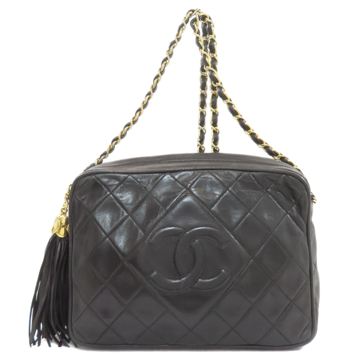 CHANEL ChainShoulder Matelasse Fringe GoldHardware Shoulder Bag Lambskin Ladies [Used]
