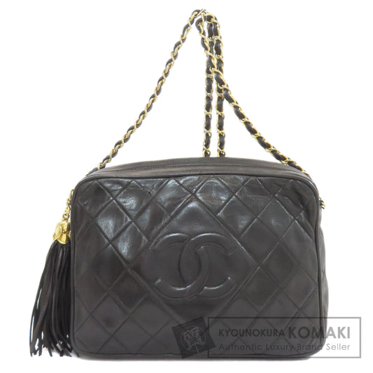 シャネル チェーンショルダー マトラッセ フリンジ ゴールド金具 ショルダーバッグ ラムスキン レディース 【中古】【CHANEL】