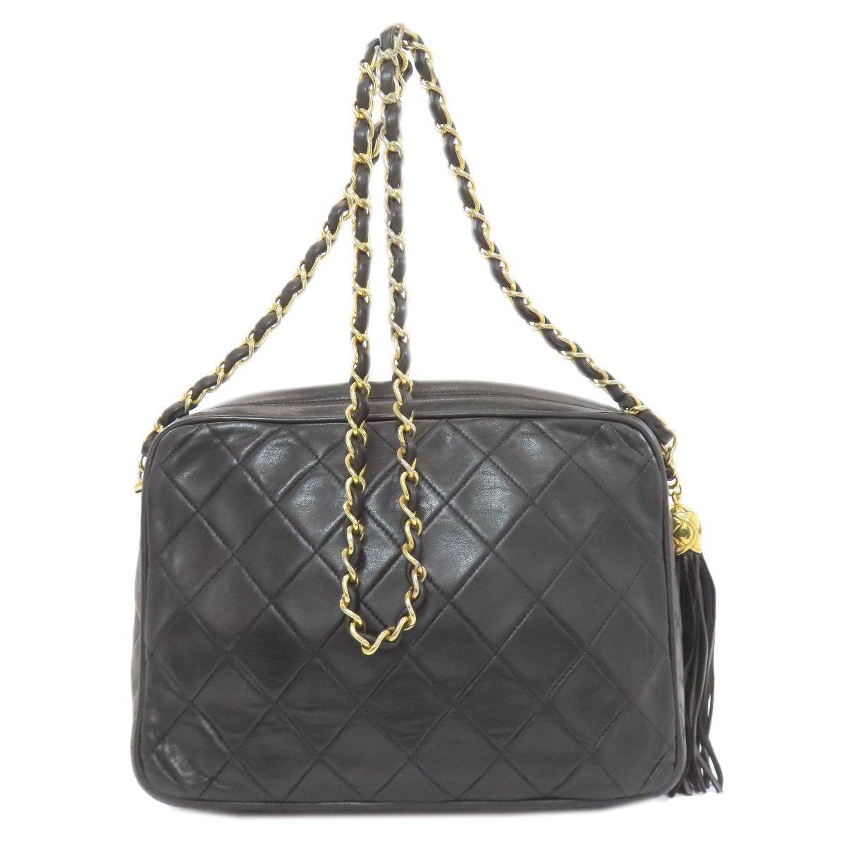 CHANEL ChainShoulder Matelasse Fringe GoldHardware Shoulder Bag Lambskin Ladies [Used]