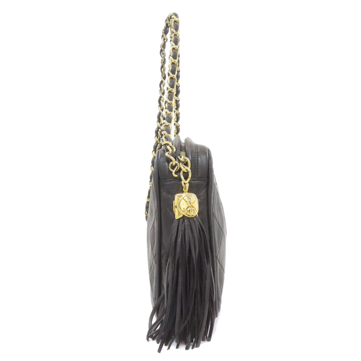 CHANEL ChainShoulder Matelasse Fringe GoldHardware Shoulder Bag Lambskin Ladies [Used]