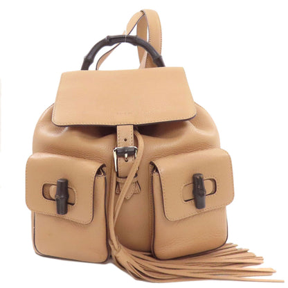 GUCCI 370833 Bamboo Fringe Backpack Â· Daypack Calf Ladies [Used]