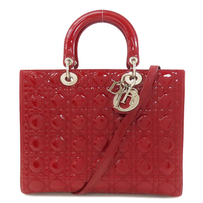 CHRISTIAN DIOR Lady Dior 2WAY Handbag Enamel Ladies [Used]