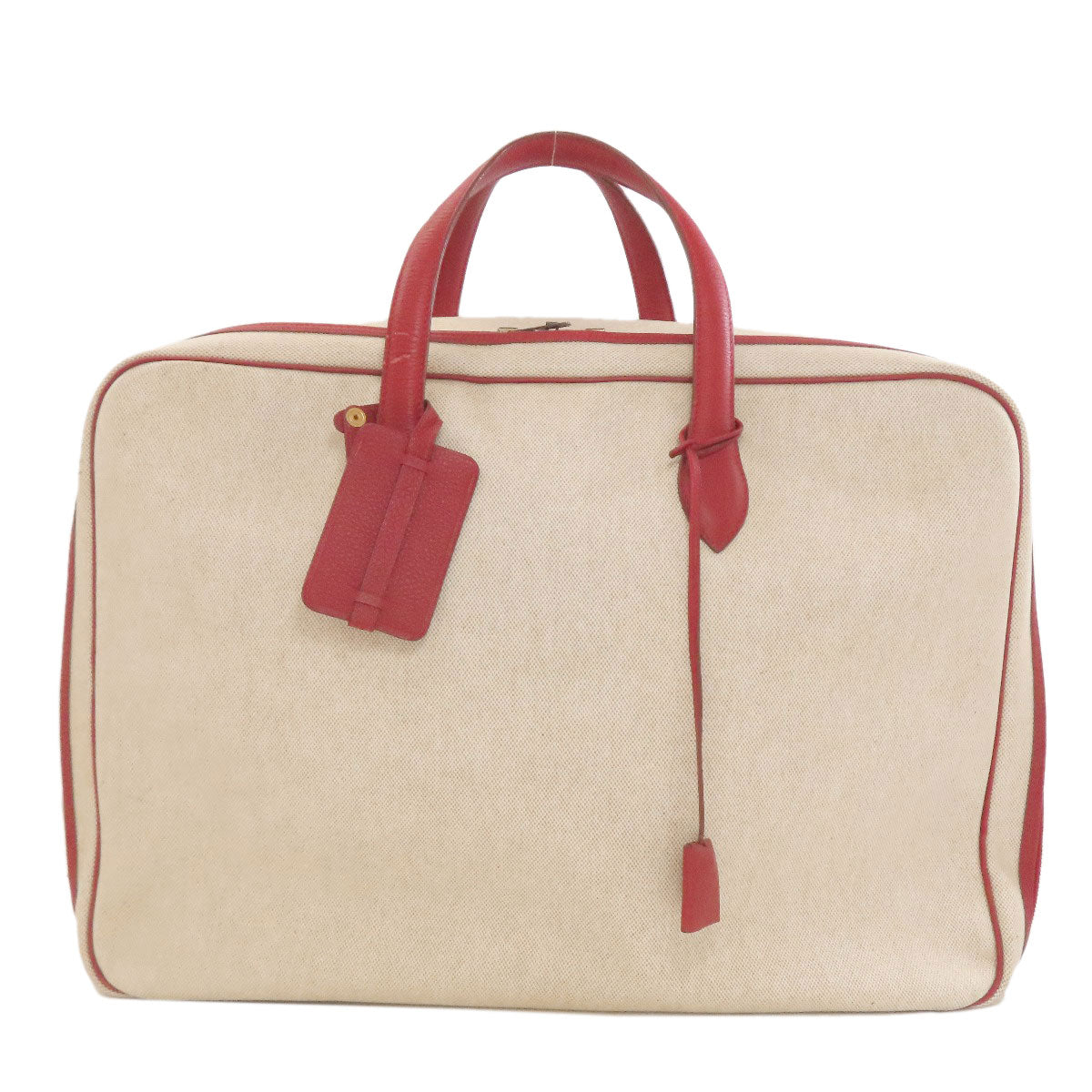 エルメス ヴィクトリア50 ゴールド金具 ボストンバッグ トリヨン/トワルアッシュ レディース 【中古】【HERMES】
