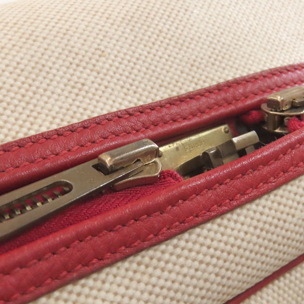 エルメス ヴィクトリア50 ゴールド金具 ボストンバッグ トリヨン/トワルアッシュ レディース 【中古】【HERMES】