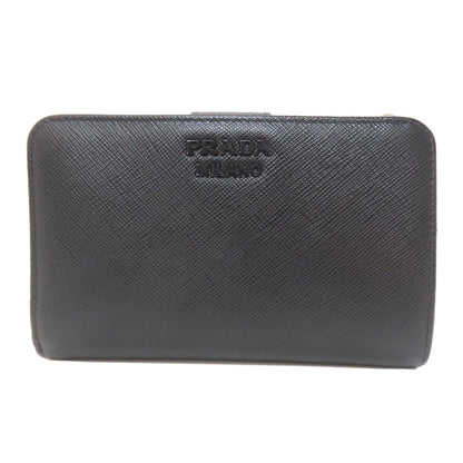 PRADA 1ML225 Lip charm Bifold Wallet with Coin Pocket Safiano Ladies [Used]