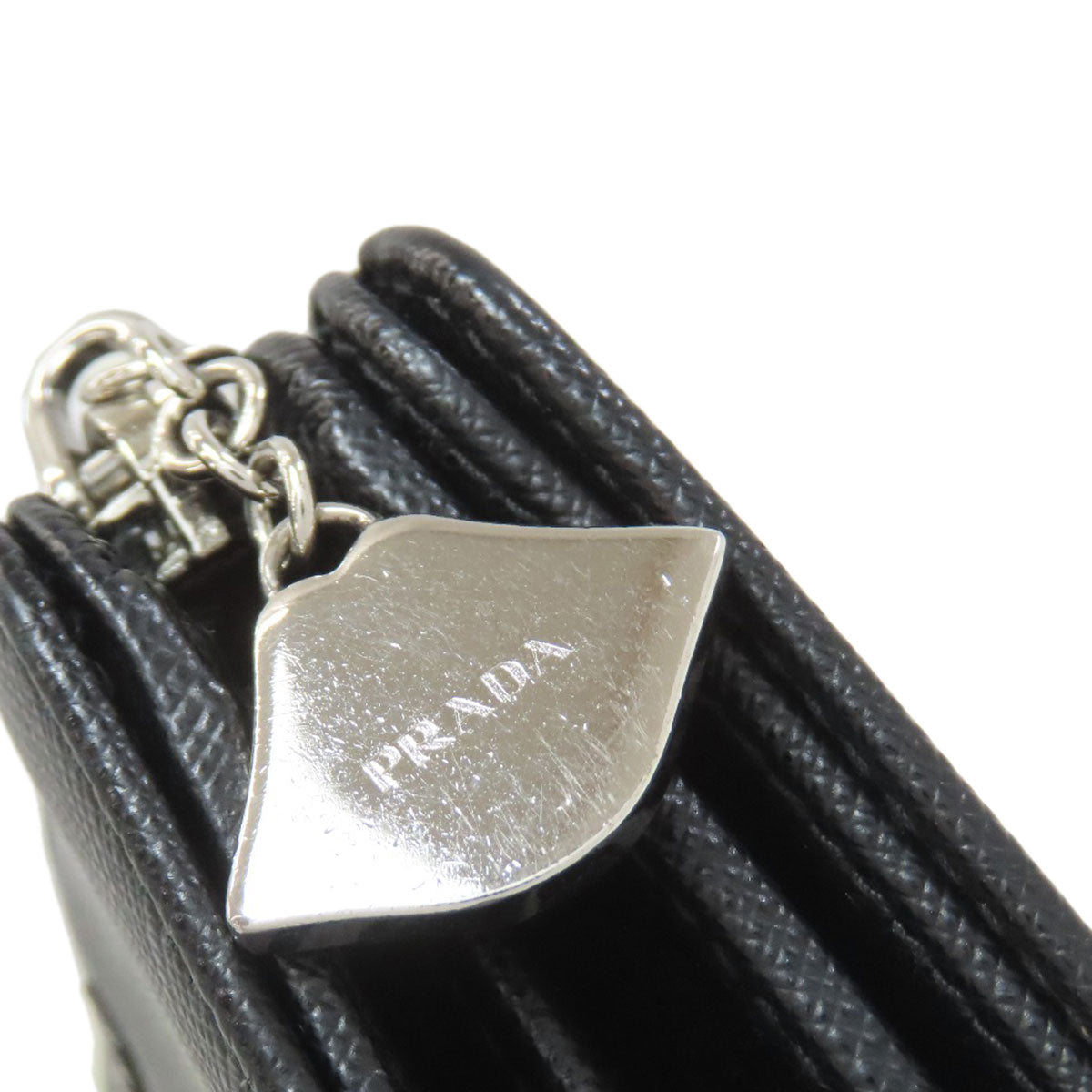 PRADA 1ML225 Lip charm Bifold Wallet with Coin Pocket Safiano Ladies [Used]