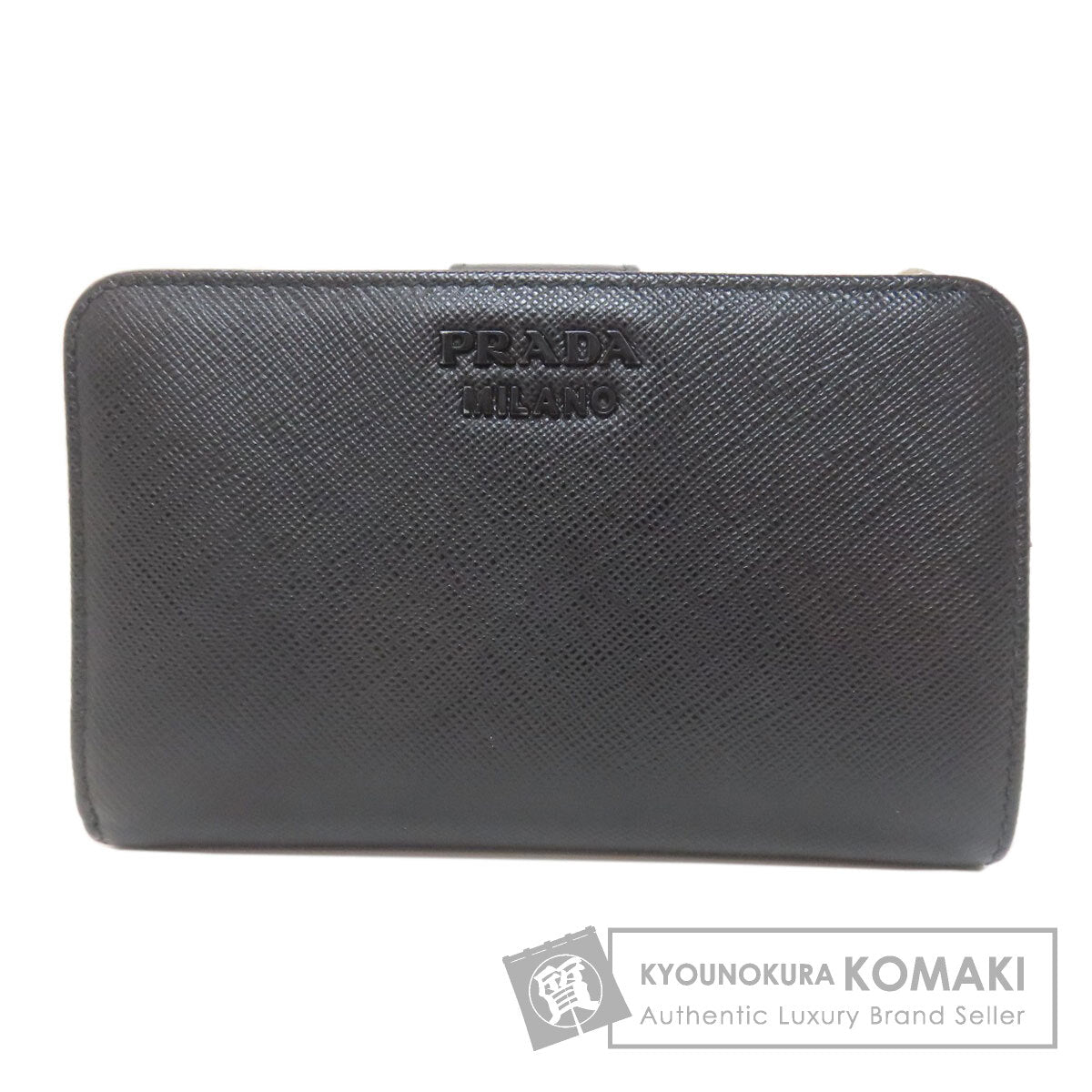 PRADA 1ML225 Lip charm Bifold Wallet with Coin Pocket Safiano Ladies [Used]