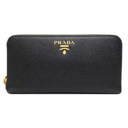 PRADA logo Long wallet (with coin pocket) Safiano Ladies [Used]