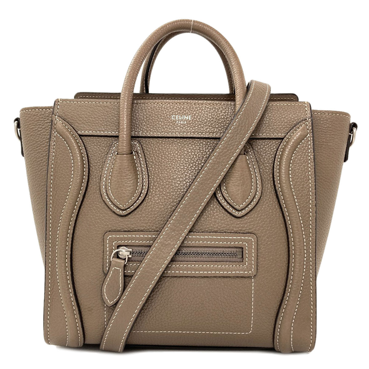CELINE Luggage nano 2 WAY Handbag Calf Ladies [Used]
