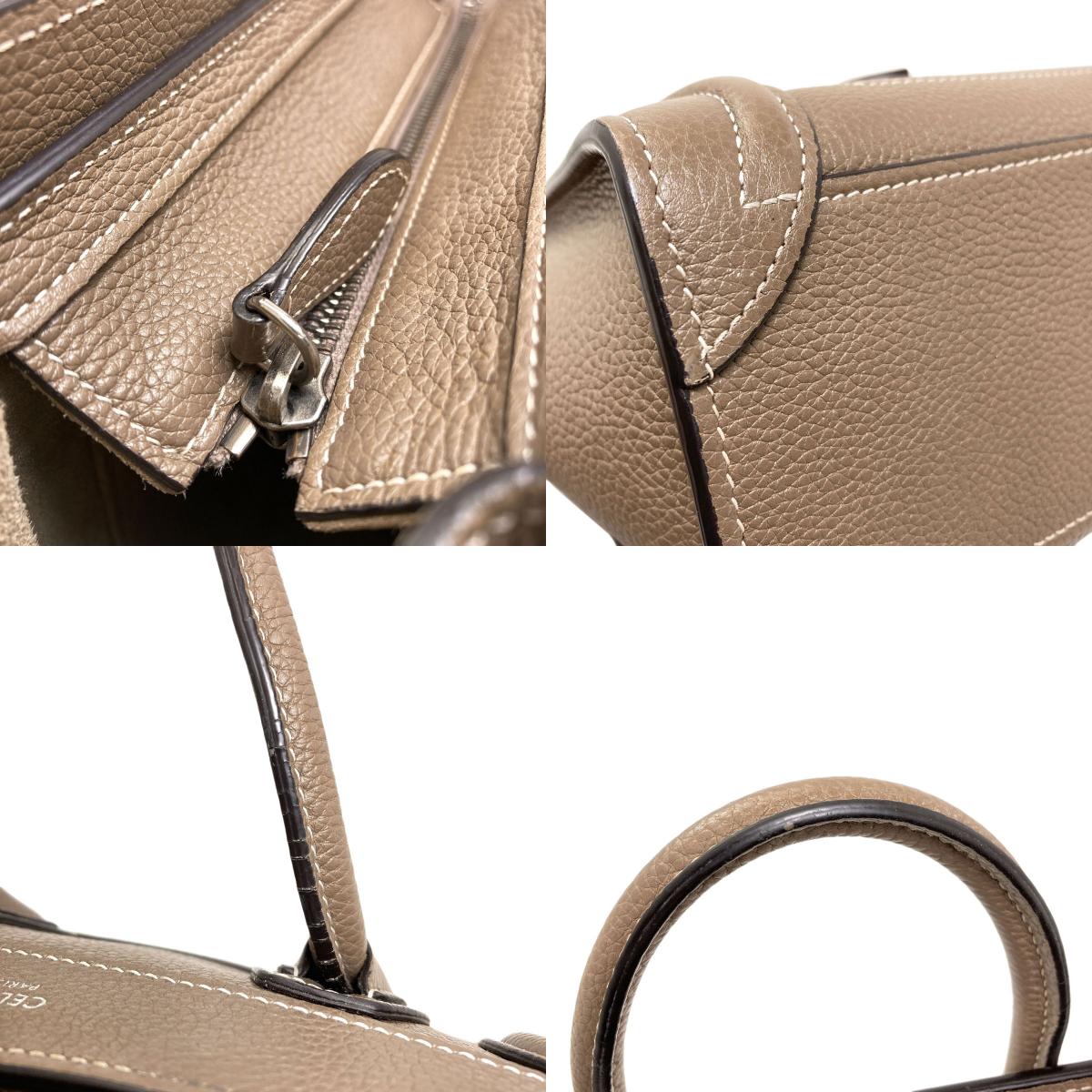 CELINE Luggage nano 2 WAY Handbag Calf Ladies [Used]