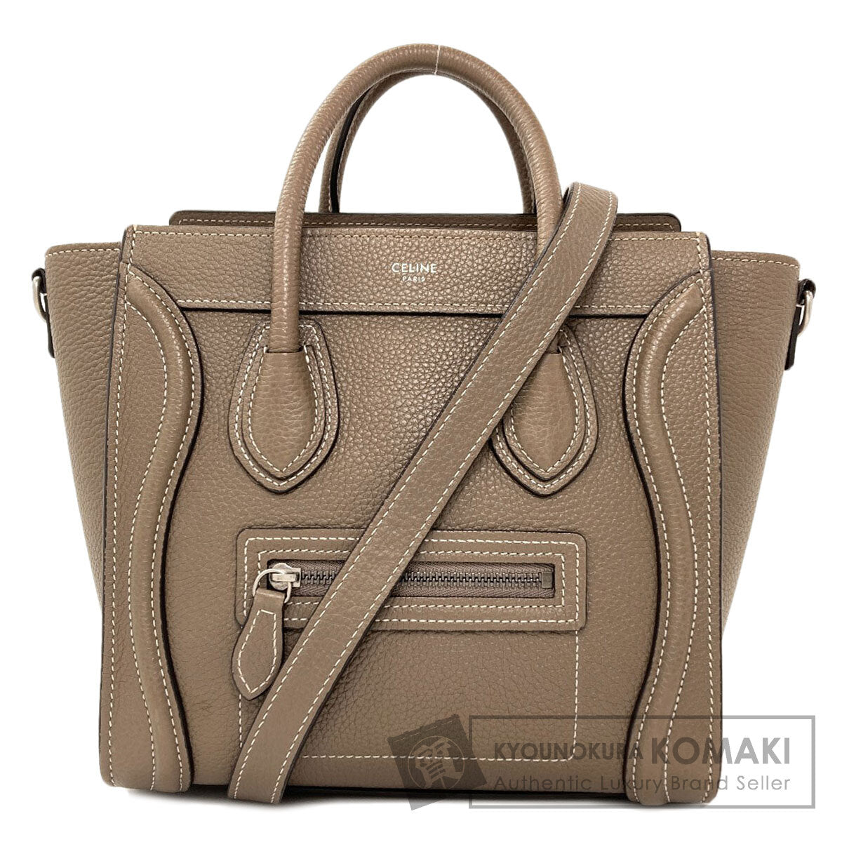 CELINE Luggage nano 2 WAY Handbag Calf Ladies [Used]