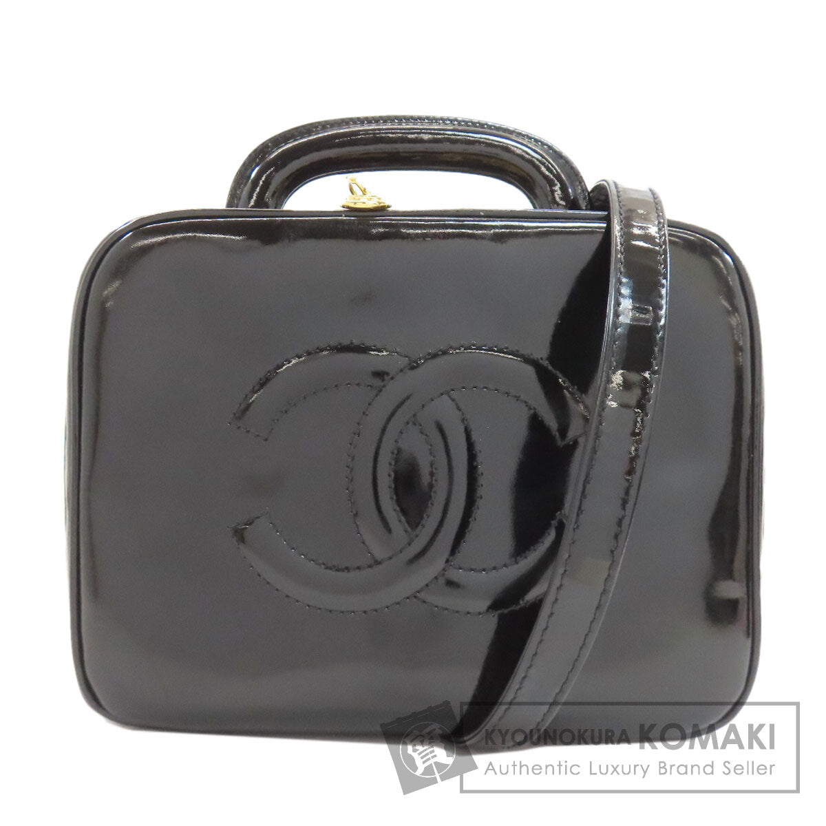 CHANEL Vanity COCO Mark GoldHardware 2WAY Handbag Patent leather Ladies [Used]
