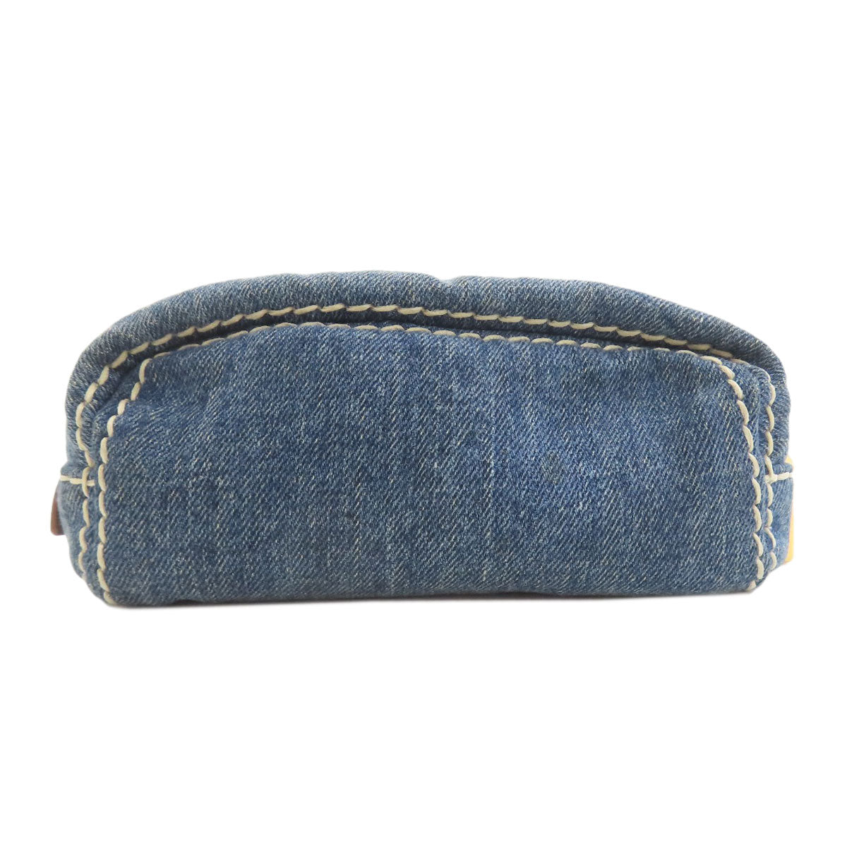 PRADA Logo Hardware Cosmetics Pouch Denim Ladies [Used]