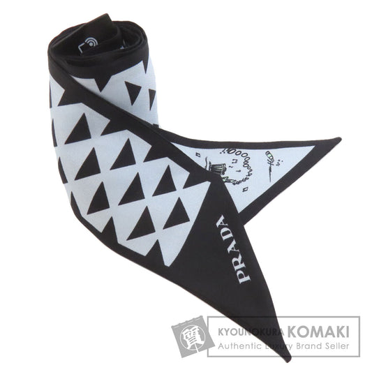 プラダ プリントシルクツイル スキニースカーフ スカーフ シルク レディース 【中古】【PRADA】