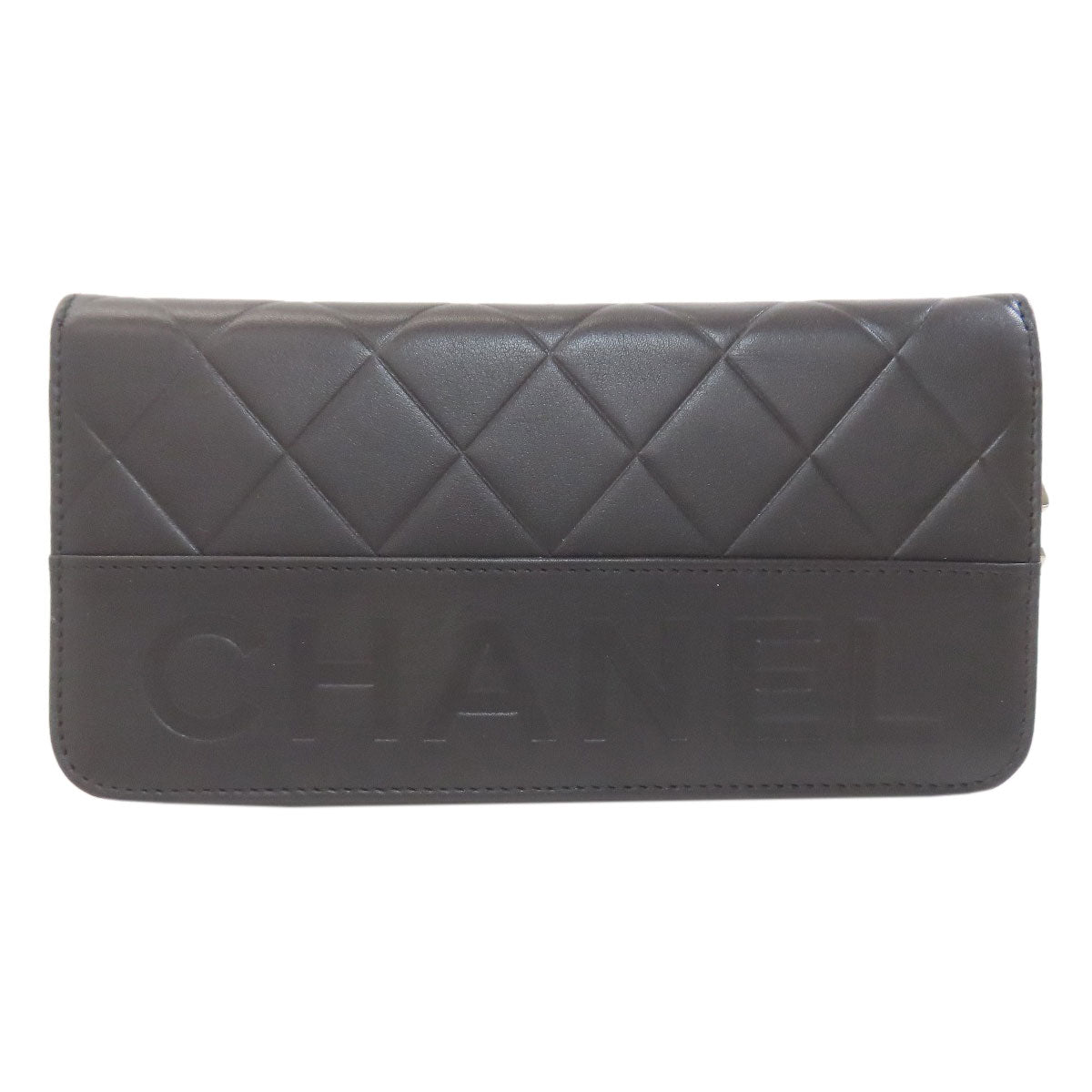 CHANEL Matelasse SilverHardware Long wallet (with coin pocket) Calf Ladies [Used]
