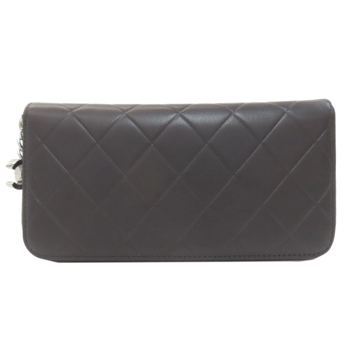 CHANEL Matelasse SilverHardware Long wallet (with coin pocket) Calf Ladies [Used]