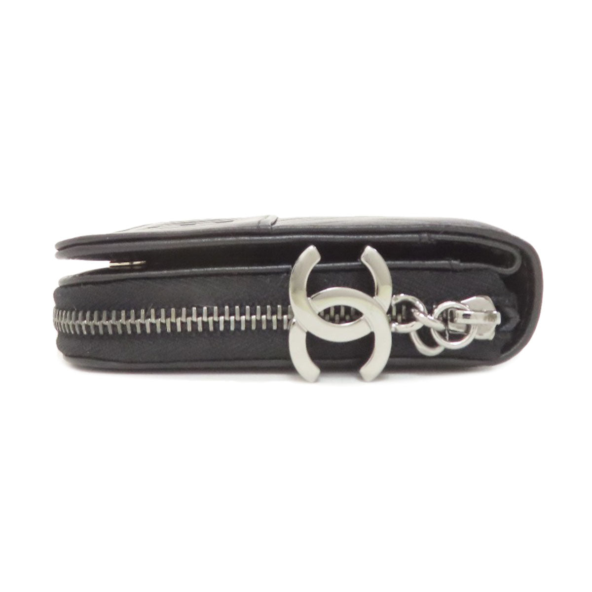 CHANEL Matelasse SilverHardware Long wallet (with coin pocket) Calf Ladies [Used]