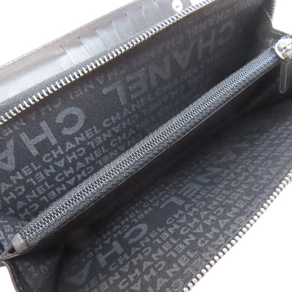 CHANEL Matelasse SilverHardware Long wallet (with coin pocket) Calf Ladies [Used]