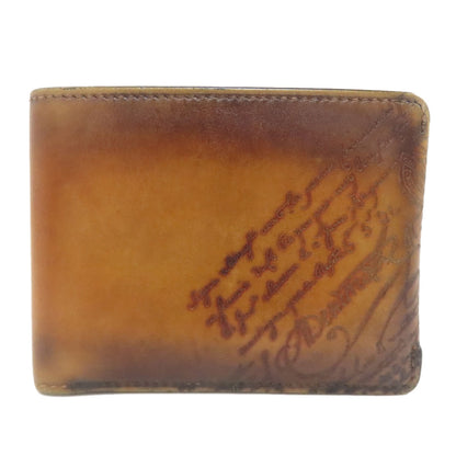 Berluti calligraphy Bifold Wallet with Coin Pocket Leather Ladies [Used]
