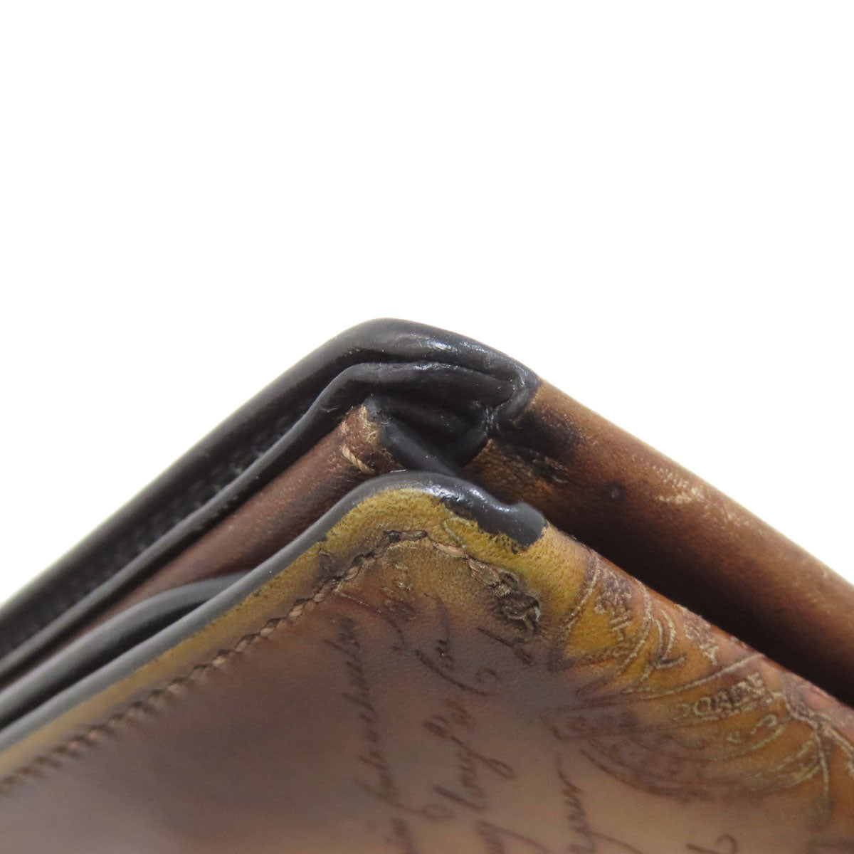 Berluti calligraphy Bifold Wallet with Coin Pocket Leather Ladies [Used]