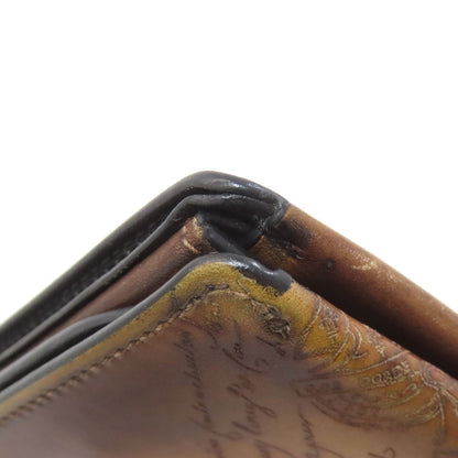 Berluti calligraphy Bifold Wallet with Coin Pocket Leather Ladies [Used]