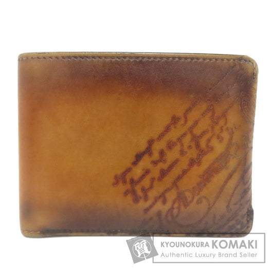 Berluti calligraphy Bifold Wallet with Coin Pocket Leather Ladies [Used]