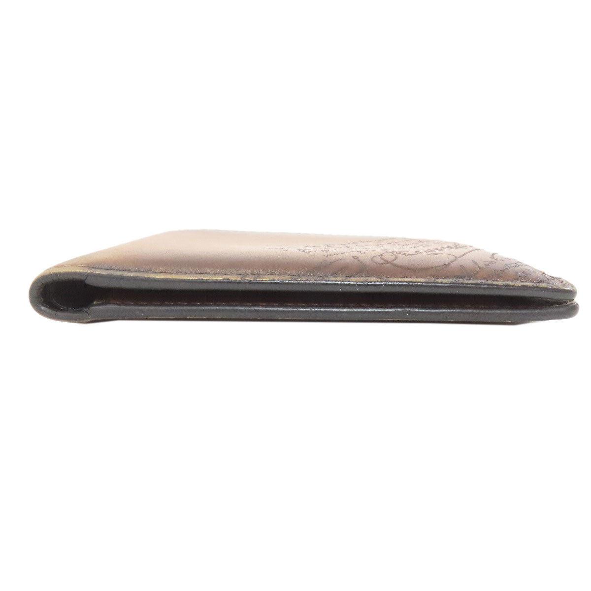 Berluti calligraphy Bifold Wallet with Coin Pocket Leather Ladies [Used]