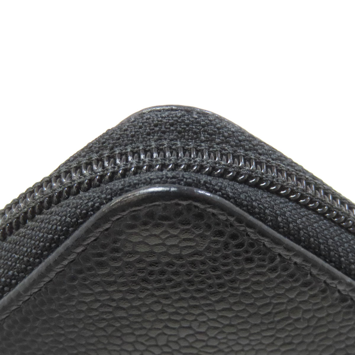 CHANEL COCO Mark SilverHardware Long wallet (with coin pocket) Grained Calfskin Skin Ladies [Used]
