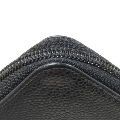 CHANEL COCO Mark SilverHardware Long wallet (with coin pocket) Grained Calfskin Skin Ladies [Used]