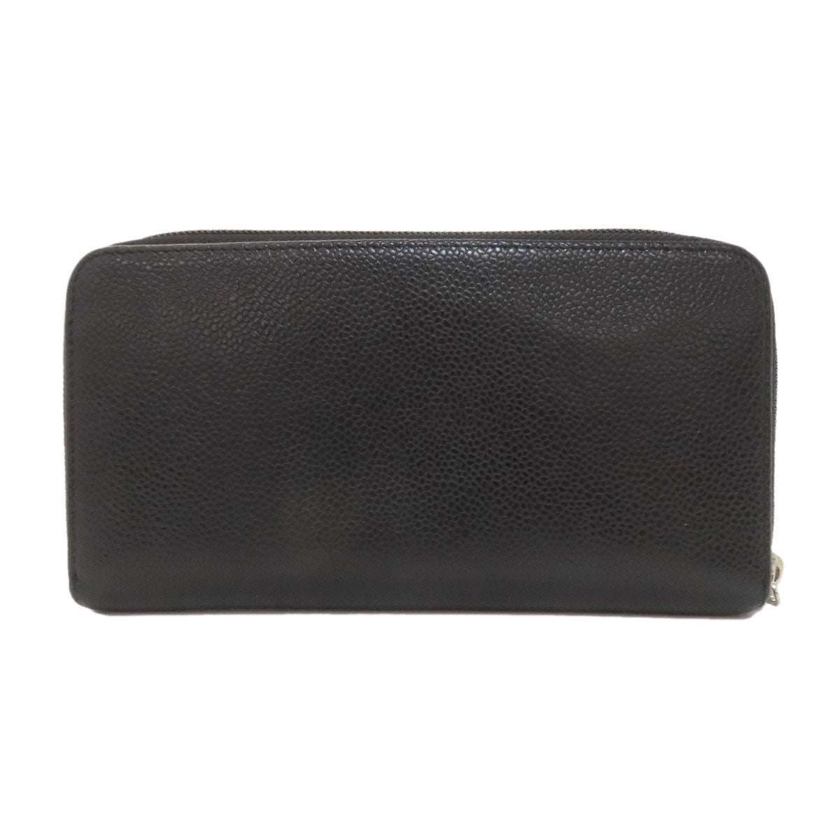 CHANEL COCO Mark SilverHardware Long wallet (with coin pocket) Grained Calfskin Skin Ladies [Used]