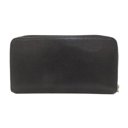 CHANEL COCO Mark SilverHardware Long wallet (with coin pocket) Grained Calfskin Skin Ladies [Used]