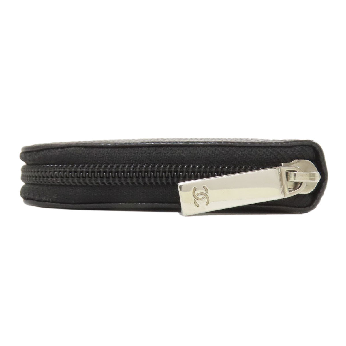 CHANEL COCO Mark SilverHardware Long wallet (with coin pocket) Grained Calfskin Skin Ladies [Used]